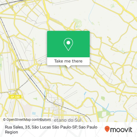 Mapa Rua Sales, 35, São Lucas São Paulo-SP