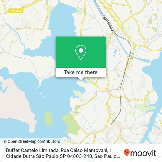 Mapa Buffet Castelo Limitada, Rua Celso Mantovani, 1 Cidade Dutra São Paulo-SP 04803-240