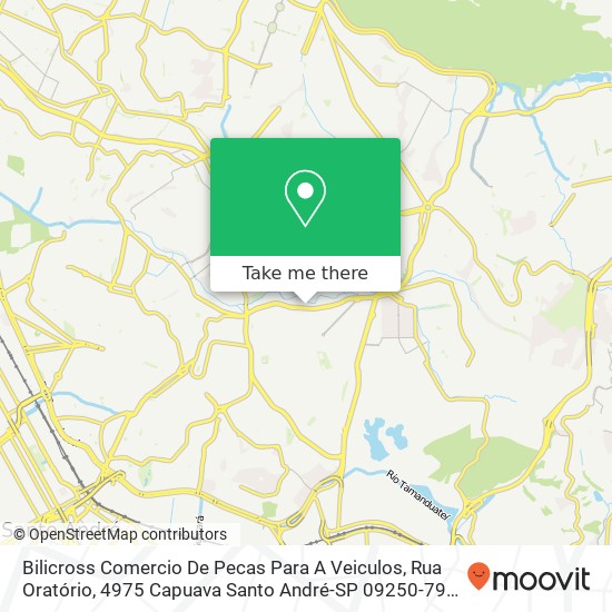 Mapa Bilicross Comercio De Pecas Para A Veiculos, Rua Oratório, 4975 Capuava Santo André-SP 09250-790