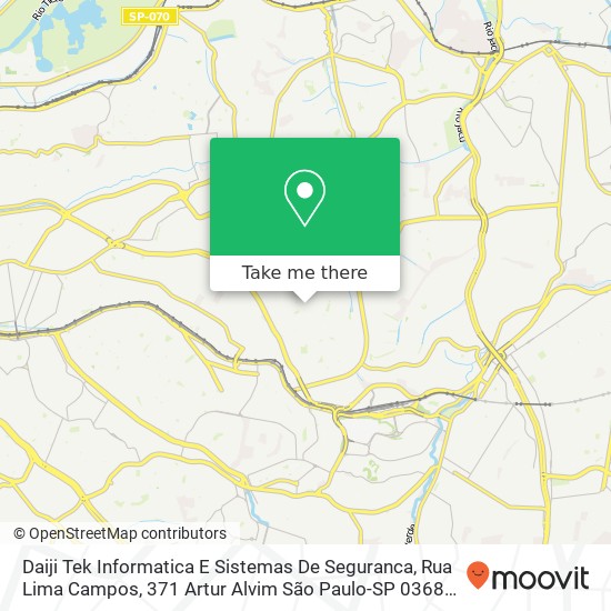 Mapa Daiji Tek Informatica E Sistemas De Seguranca, Rua Lima Campos, 371 Artur Alvim São Paulo-SP 03689-000