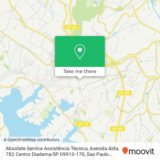 Mapa Absolute Service Assistência Técnica, Avenida Alda, 782 Centro Diadema-SP 09910-170