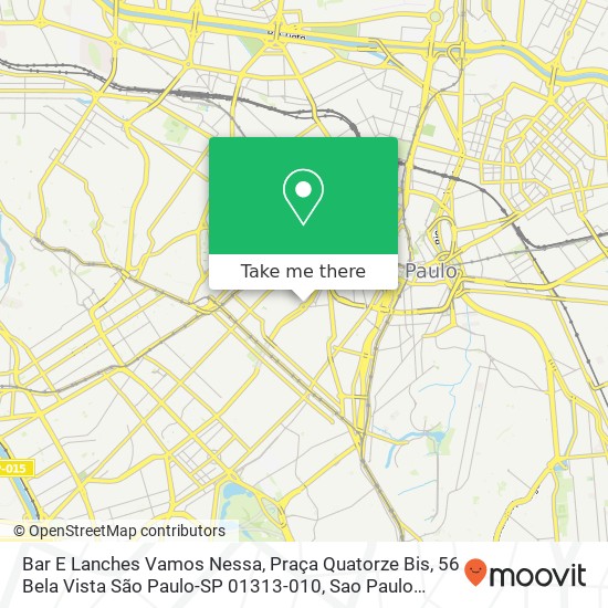 Mapa Bar E Lanches Vamos Nessa, Praça Quatorze Bis, 56 Bela Vista São Paulo-SP 01313-010