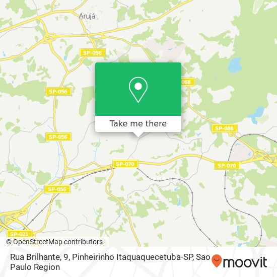 Mapa Rua Brilhante, 9, Pinheirinho Itaquaquecetuba-SP
