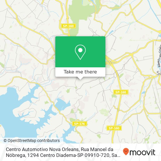 Mapa Centro Automotivo Nova Orleans, Rua Manoel da Nóbrega, 1294 Centro Diadema-SP 09910-720