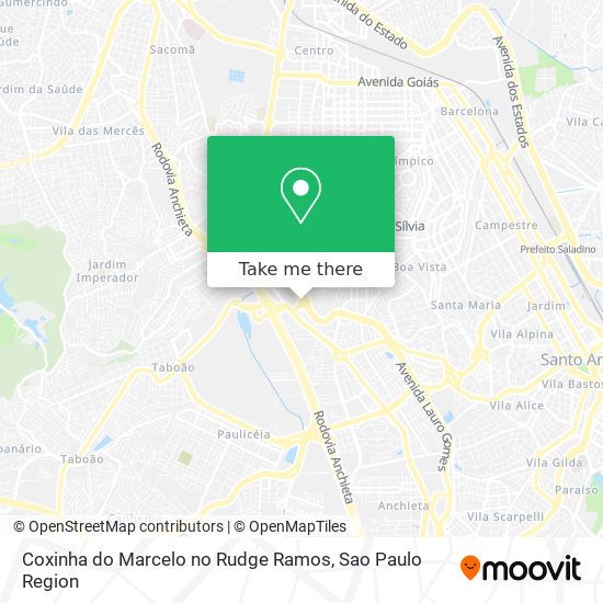 Mapa Coxinha do Marcelo no Rudge Ramos