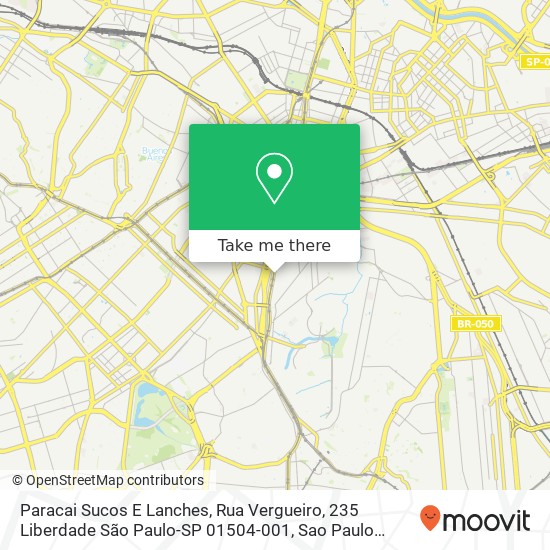 Mapa Paracai Sucos E Lanches, Rua Vergueiro, 235 Liberdade São Paulo-SP 01504-001