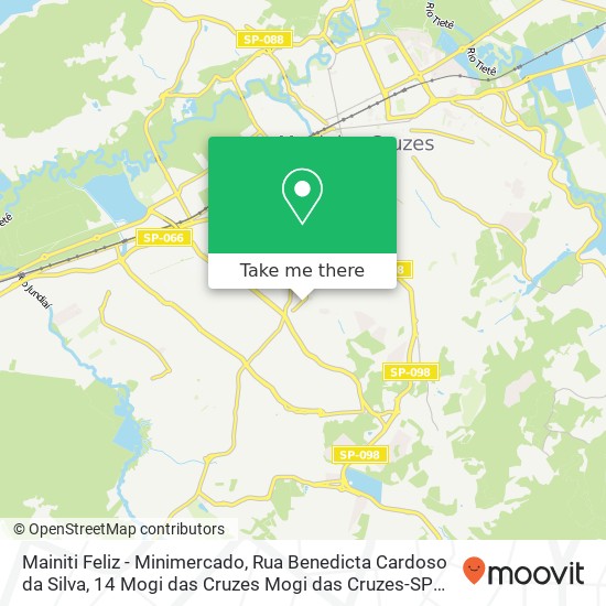 Mapa Mainiti Feliz - Minimercado, Rua Benedicta Cardoso da Silva, 14 Mogi das Cruzes Mogi das Cruzes-SP 08730-605