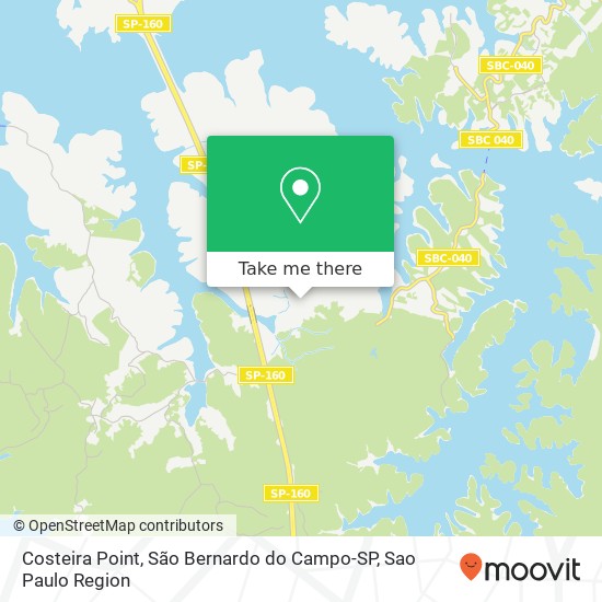 Costeira Point, São Bernardo do Campo-SP map