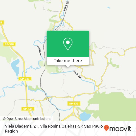 Mapa Viela Diadema, 21, Vila Rosina Caieiras-SP