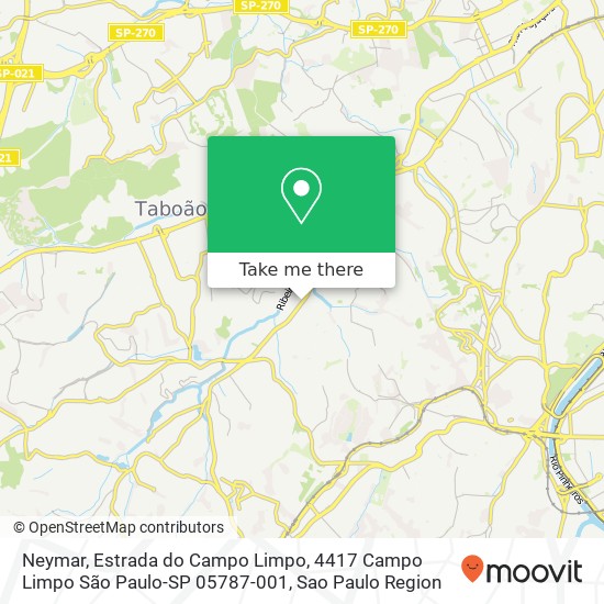 Mapa Neymar, Estrada do Campo Limpo, 4417 Campo Limpo São Paulo-SP 05787-001