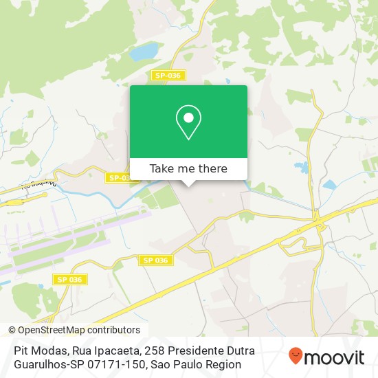 Mapa Pit Modas, Rua Ipacaeta, 258 Presidente Dutra Guarulhos-SP 07171-150