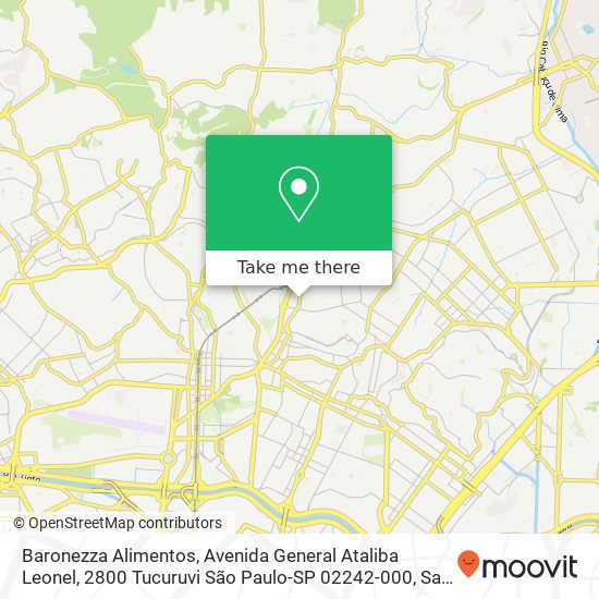Mapa Baronezza Alimentos, Avenida General Ataliba Leonel, 2800 Tucuruvi São Paulo-SP 02242-000