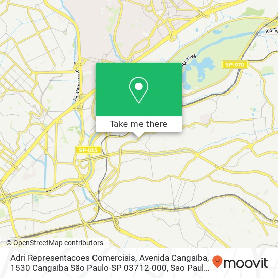 Mapa Adri Representacoes Comerciais, Avenida Cangaíba, 1530 Cangaíba São Paulo-SP 03712-000