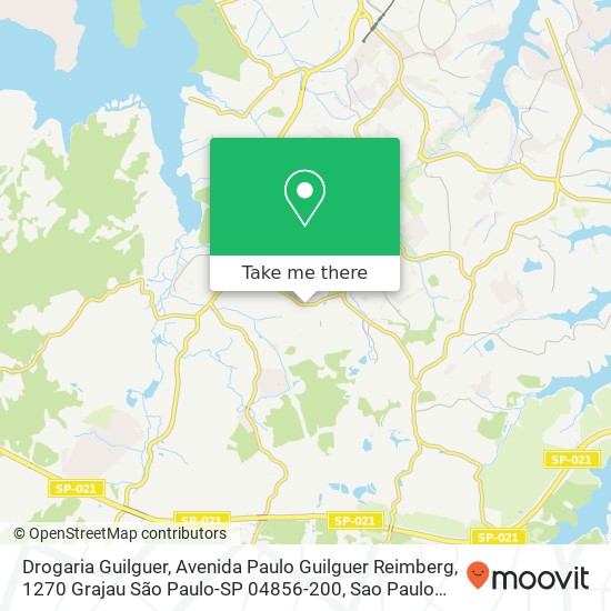 Mapa Drogaria Guilguer, Avenida Paulo Guilguer Reimberg, 1270 Grajau São Paulo-SP 04856-200
