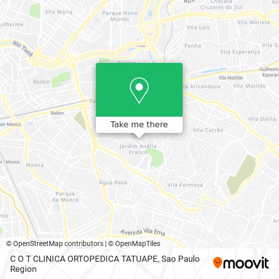 C O T CLINICA ORTOPEDICA TATUAPE map