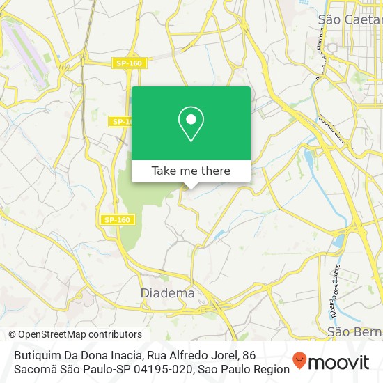 Mapa Butiquim Da Dona Inacia, Rua Alfredo Jorel, 86 Sacomã São Paulo-SP 04195-020