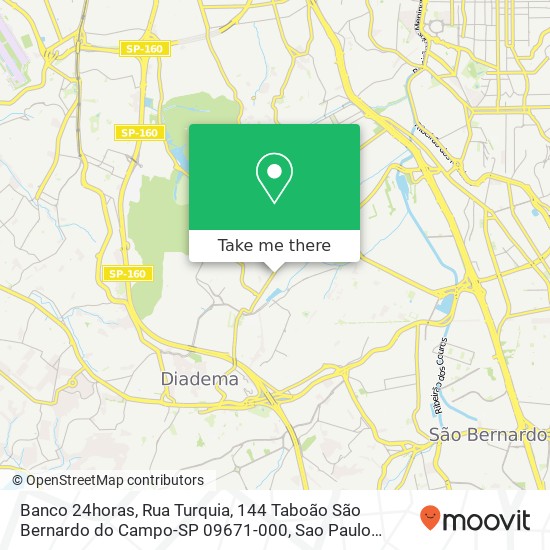 Banco 24horas, Rua Turquia, 144 Taboão São Bernardo do Campo-SP 09671-000 map