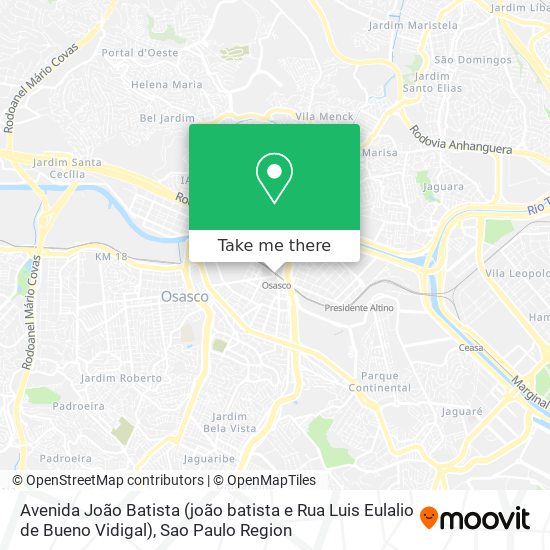 Avenida João Batista (joão batista e Rua Luis Eulalio de Bueno Vidigal) map