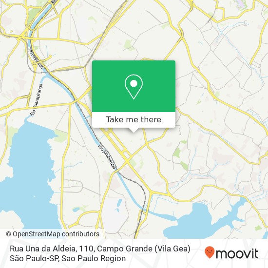 Mapa Rua Una da Aldeia, 110, Campo Grande (Vila Gea) São Paulo-SP