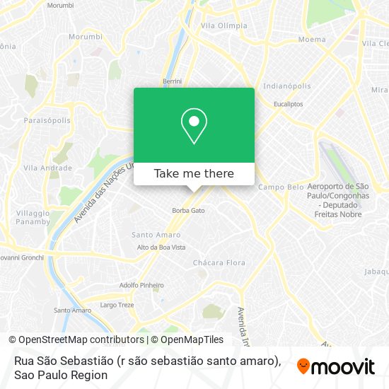 Rua São Sebastião (r são sebastião santo amaro) map