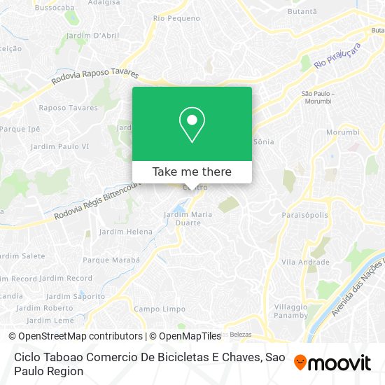 Ciclo Taboao Comercio De Bicicletas E Chaves map