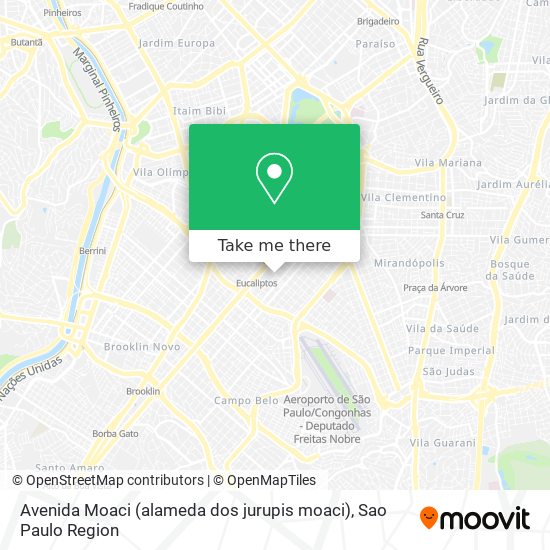 Mapa Avenida Moaci (alameda dos jurupis moaci)