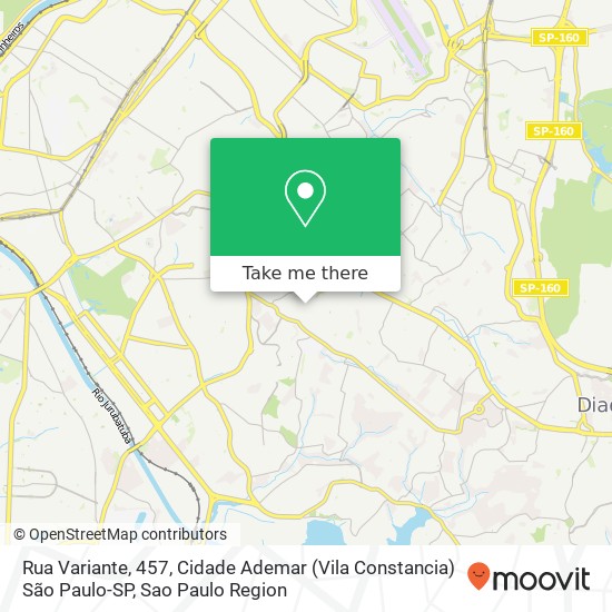 Rua Variante, 457, Cidade Ademar (Vila Constancia) São Paulo-SP map