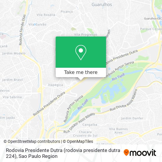 Mapa Rodovia Presidente Dutra (rodovia presidente dutra 224)