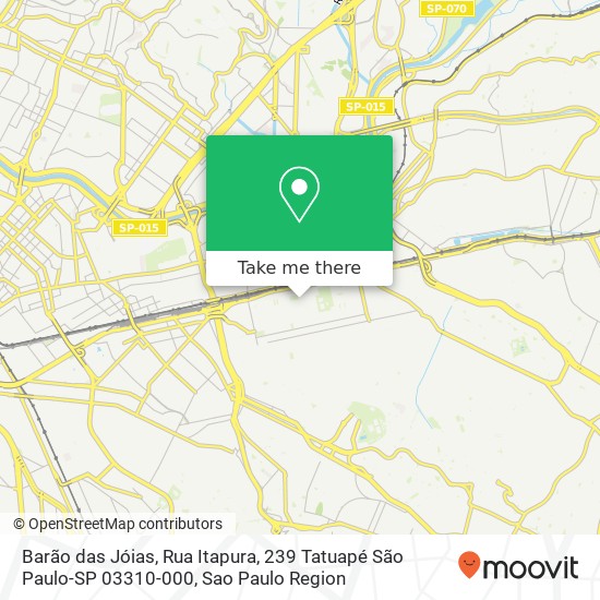 Barão das Jóias, Rua Itapura, 239 Tatuapé São Paulo-SP 03310-000 map