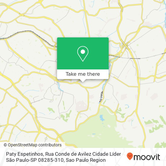 Mapa Paty Espetinhos, Rua Conde de Avilez Cidade Líder São Paulo-SP 08285-310