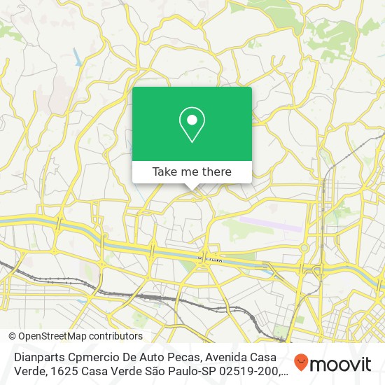 Mapa Dianparts Cpmercio De Auto Pecas, Avenida Casa Verde, 1625 Casa Verde São Paulo-SP 02519-200