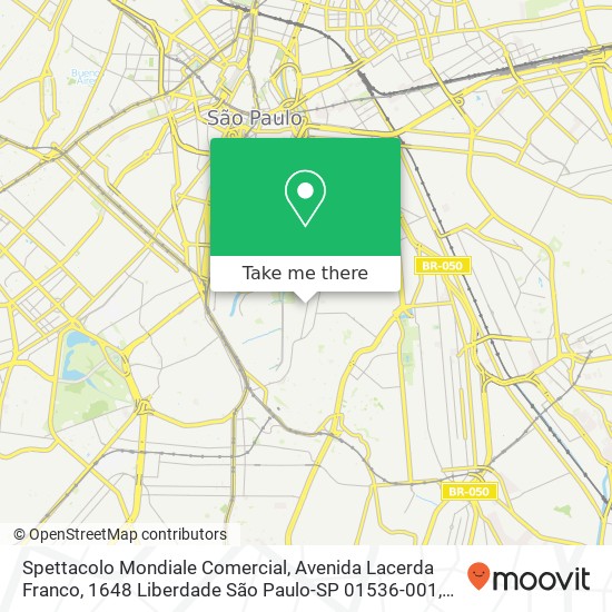 Mapa Spettacolo Mondiale Comercial, Avenida Lacerda Franco, 1648 Liberdade São Paulo-SP 01536-001