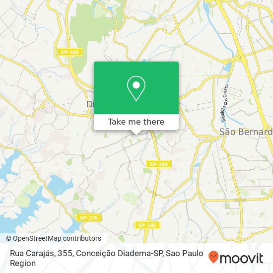 Rua Carajás, 355, Conceição Diadema-SP map