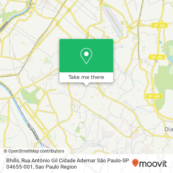 Mapa Bhills, Rua Antônio Gil Cidade Ademar São Paulo-SP 04655-001