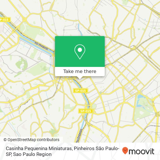 Mapa Casinha Pequenina Miniaturas, Pinheiros São Paulo-SP