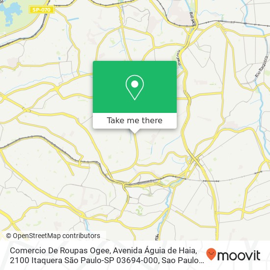 Mapa Comercio De Roupas Ogee, Avenida Águia de Haia, 2100 Itaquera São Paulo-SP 03694-000