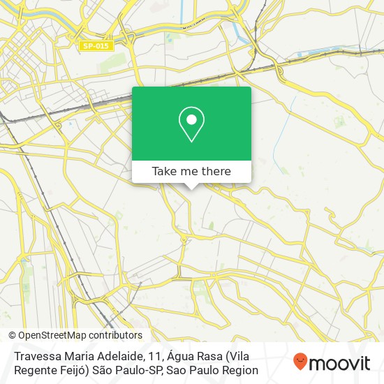 Travessa Maria Adelaide, 11, Água Rasa (Vila Regente Feijó) São Paulo-SP map