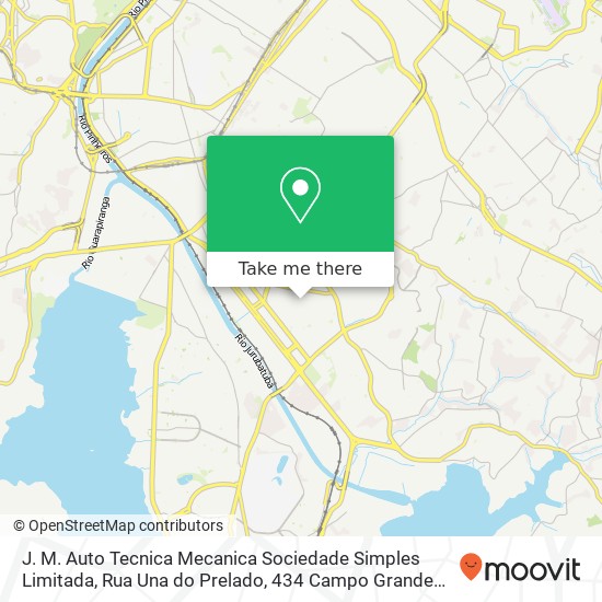Mapa J. M. Auto Tecnica Mecanica Sociedade Simples Limitada, Rua Una do Prelado, 434 Campo Grande São Paulo-SP 04691-090