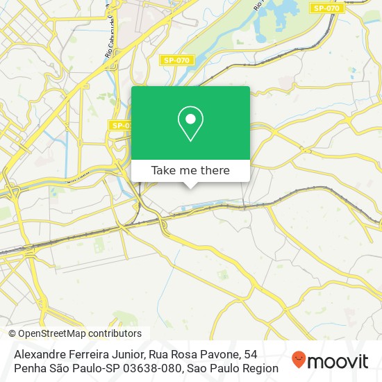 Mapa Alexandre Ferreira Junior, Rua Rosa Pavone, 54 Penha São Paulo-SP 03638-080