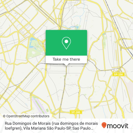 Mapa Rua Domingos de Morais (rua domingos de morais loefgren), Vila Mariana São Paulo-SP