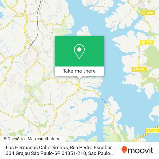 Mapa Los Hermanos Cabeleireiros, Rua Pedro Escobar, 334 Grajau São Paulo-SP 04851-210