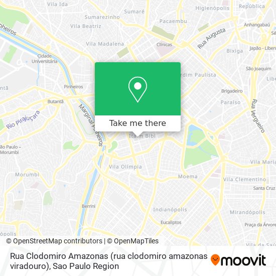 Mapa Rua Clodomiro Amazonas (rua clodomiro amazonas viradouro)