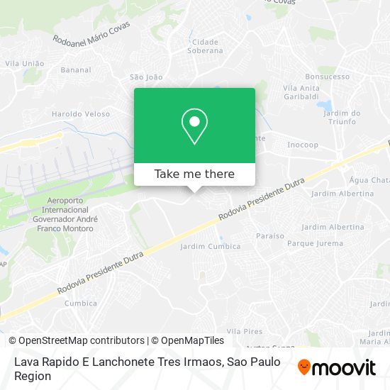 Lava Rapido E Lanchonete Tres Irmaos map