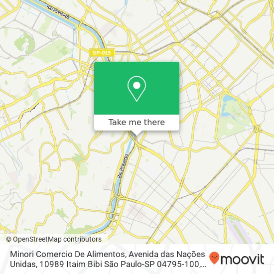 Mapa Minori Comercio De Alimentos, Avenida das Nações Unidas, 10989 Itaim Bibi São Paulo-SP 04795-100