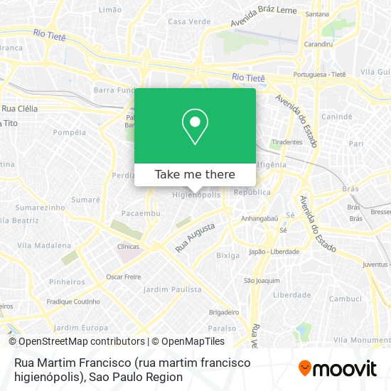 Mapa Rua Martim Francisco (rua martim francisco higienópolis)