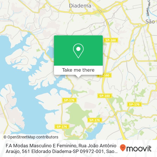 F.A Modas Masculino E Feminino, Rua João Antônio Araújo, 561 Eldorado Diadema-SP 09972-001 map