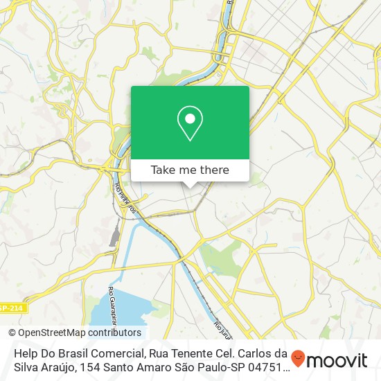 Mapa Help Do Brasil Comercial, Rua Tenente Cel. Carlos da Silva Araújo, 154 Santo Amaro São Paulo-SP 04751-050