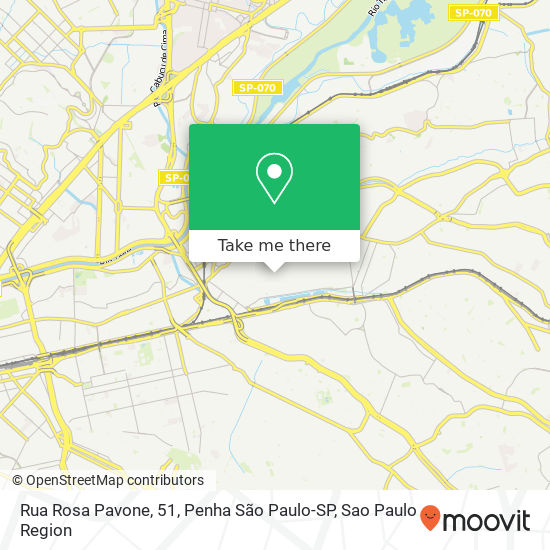 Mapa Rua Rosa Pavone, 51, Penha São Paulo-SP