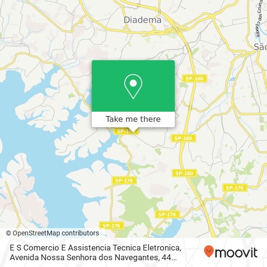 Mapa E S Comercio E Assistencia Tecnica Eletronica, Avenida Nossa Senhora dos Navegantes, 44 Eldorado Diadema-SP 09972-260