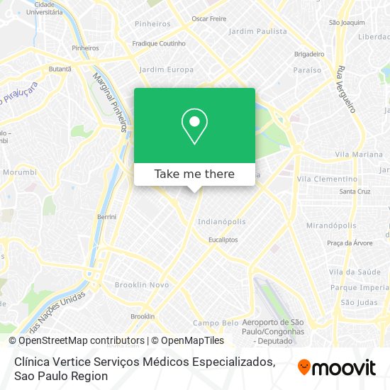 Mapa Clínica Vertice Serviços Médicos Especializados